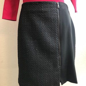 Ann Taylor mixed media skirt w/side zip closure